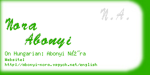 nora abonyi business card